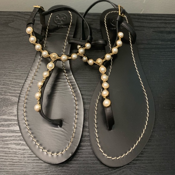 Tory Burch Shoes - Tory Burch Emmy Pearl Leather Sandals